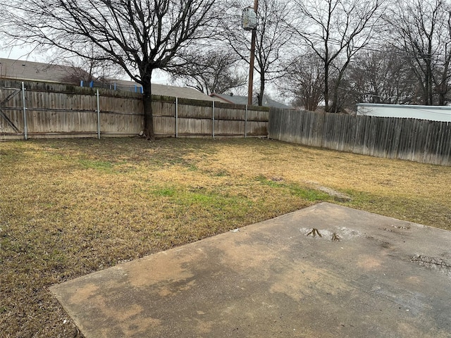 view of yard with a patio area