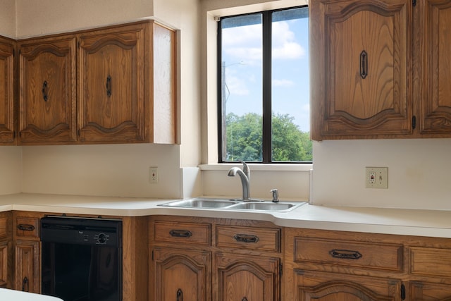 kitchen featuring sink and black dishwasher