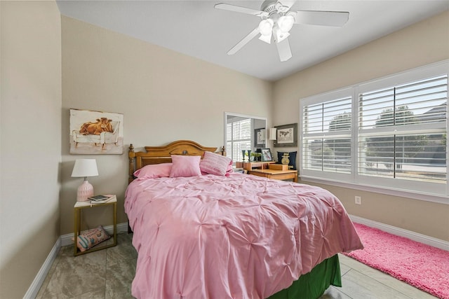 bedroom with ceiling fan