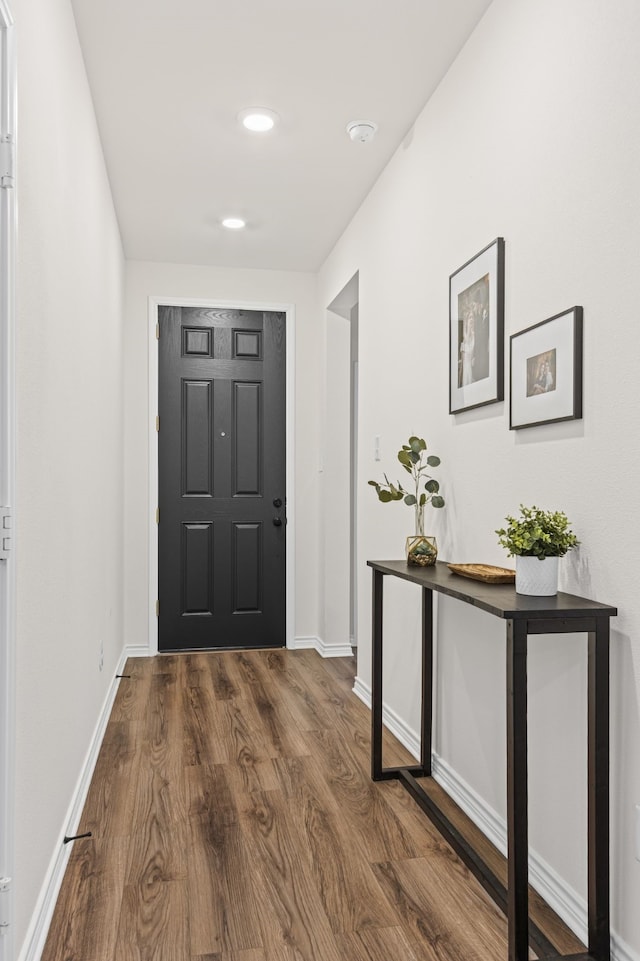 entryway featuring dark hardwood / wood-style flooring