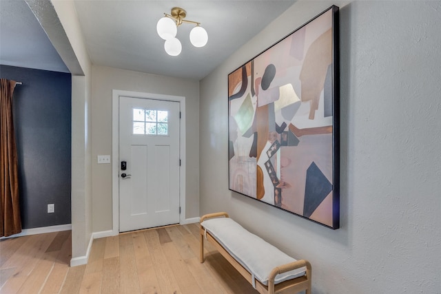 entryway featuring light hardwood / wood-style floors