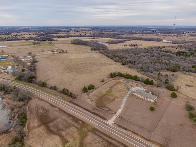 bird's eye view with a rural view