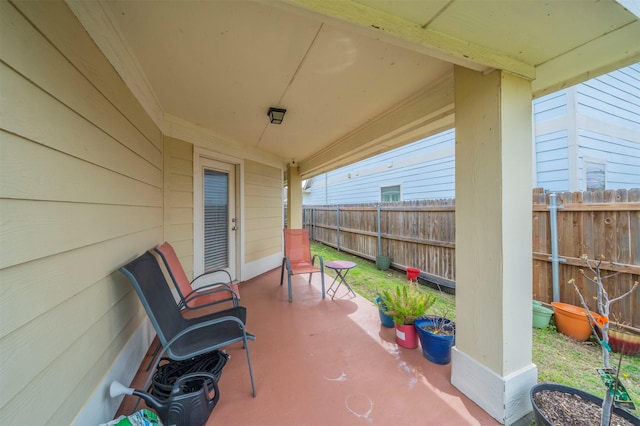 view of patio / terrace with fence