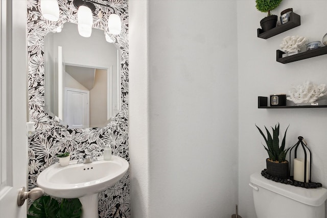 bathroom with sink and toilet