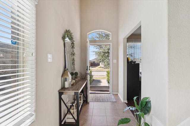 view of tiled entrance foyer