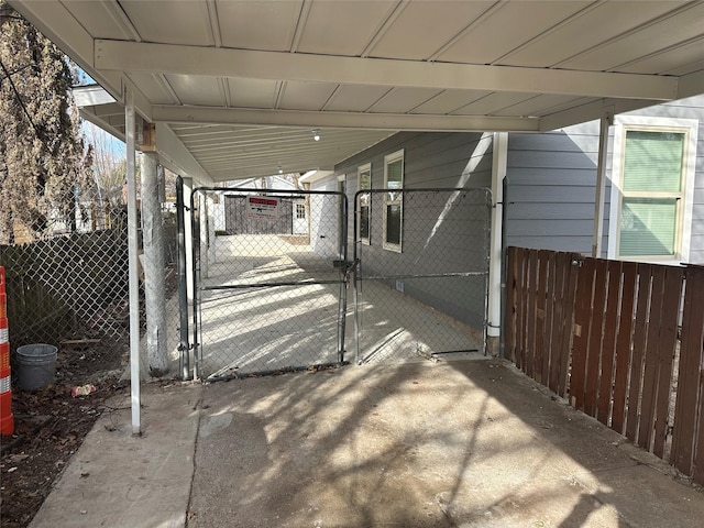 view of patio featuring a carport