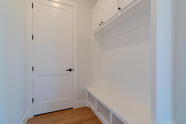 mudroom featuring light hardwood / wood-style flooring