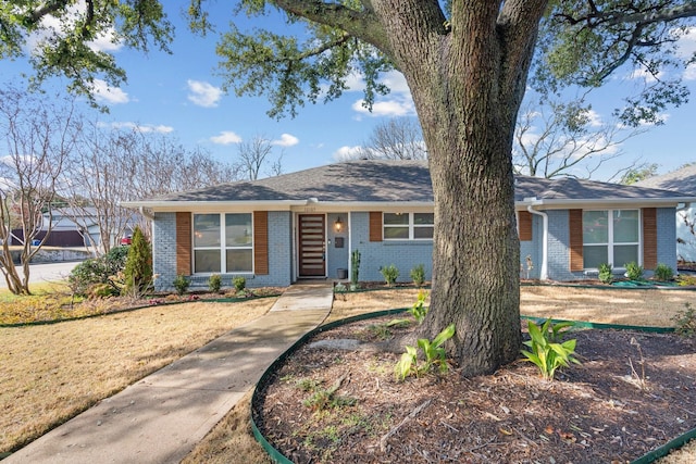 ranch-style house featuring a front lawn