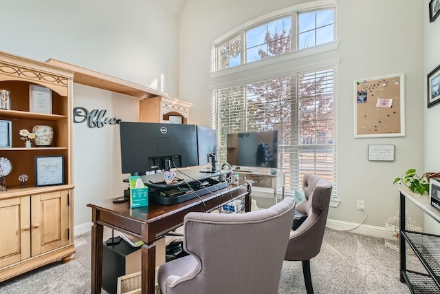 view of carpeted office