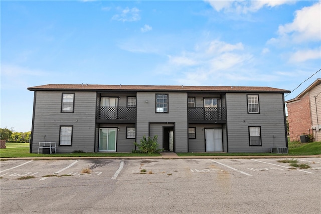 view of building exterior featuring central air condition unit