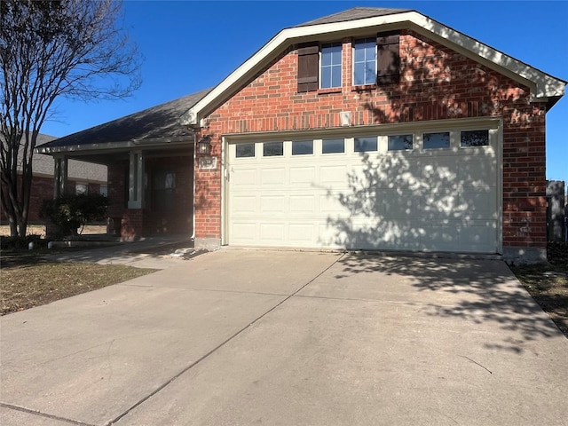 view of front of house with a garage