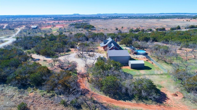 aerial view with a rural view