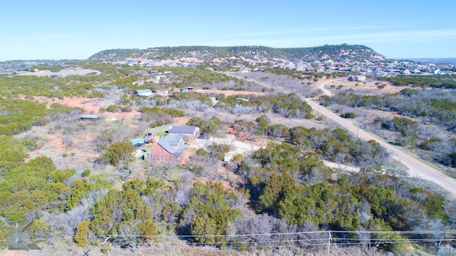 aerial view with a mountain view