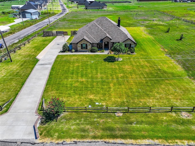 drone / aerial view featuring a rural view