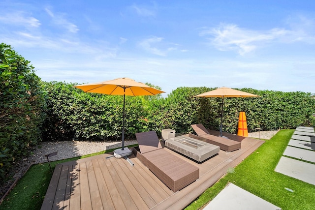 5399 Randwick Trl, Frisco, TX 75036 - wooden terrace featuring an outdoor fire pit