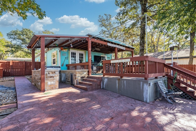 view of patio featuring french doors