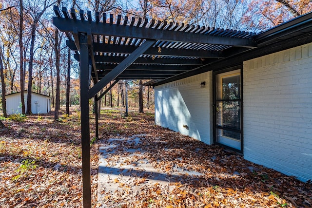 view of patio / terrace featuring a pergola