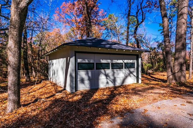 view of garage