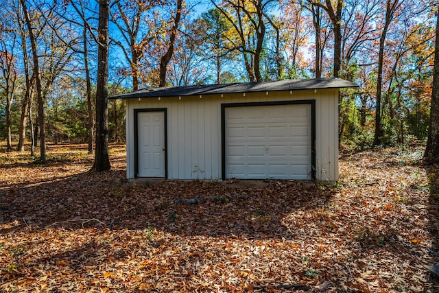 view of garage