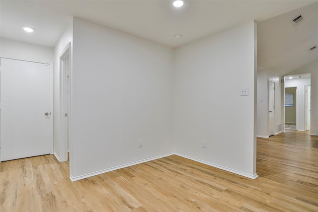 empty room with light wood-type flooring