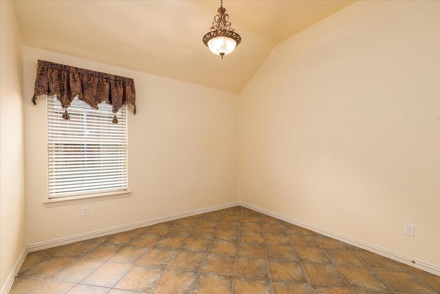 3108 Fernhurst Dr, Richardson, TX 75082 - spare room with lofted ceiling and baseboards