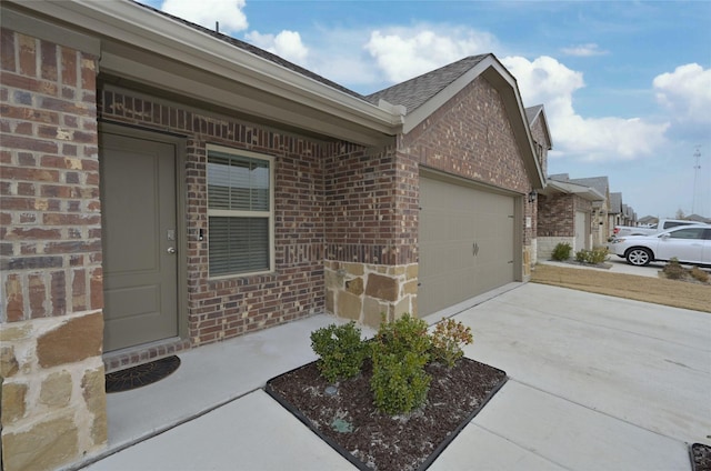 exterior space featuring a garage