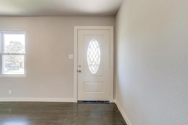 entrance foyer with a healthy amount of sunlight and dark wood-type flooring