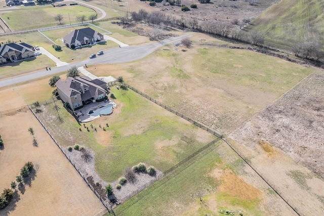 drone / aerial view featuring a rural view