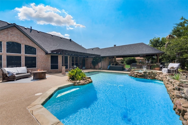 view of pool with a patio