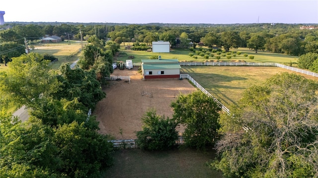 bird's eye view with a rural view