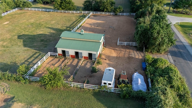 drone / aerial view featuring a rural view