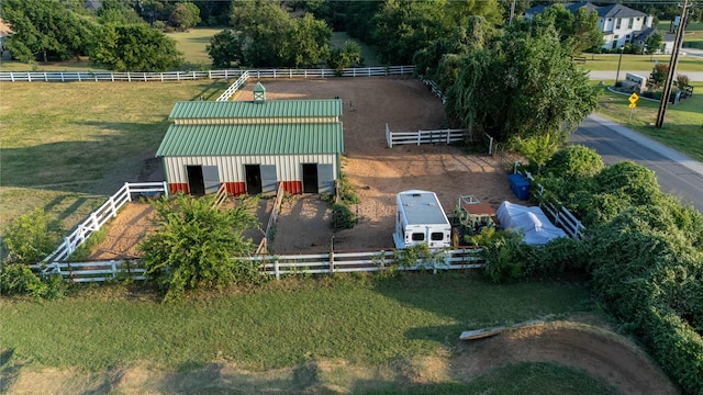 aerial view with a rural view