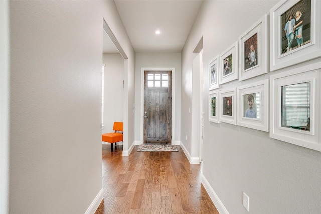 entryway featuring light hardwood / wood-style floors