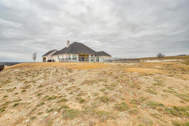 exterior space with a rural view