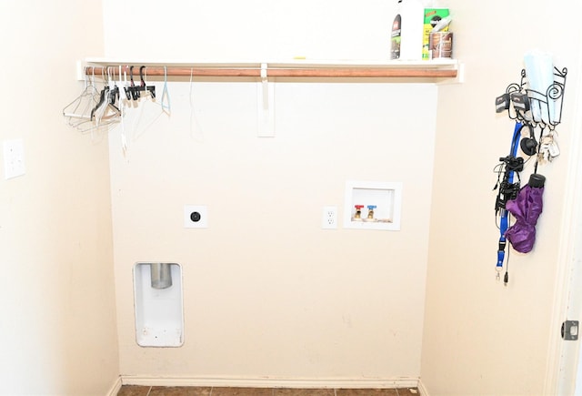 washroom with hookup for a washing machine and electric dryer hookup