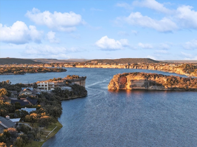 property view of water featuring a mountain view