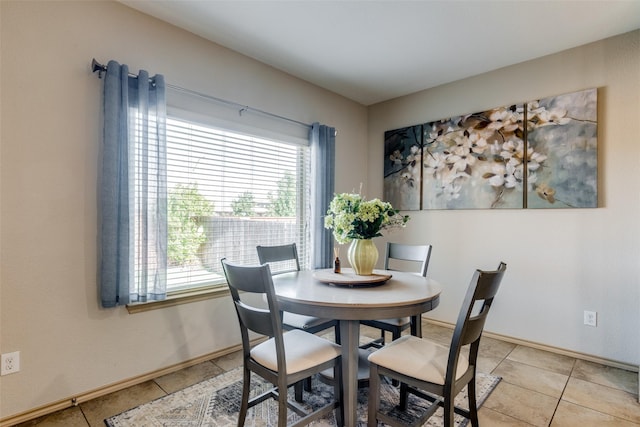 view of tiled dining area