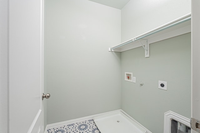 laundry room with hookup for a gas dryer, washer hookup, and hookup for an electric dryer