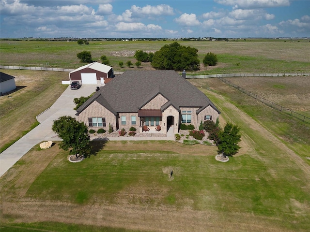 drone / aerial view featuring a rural view