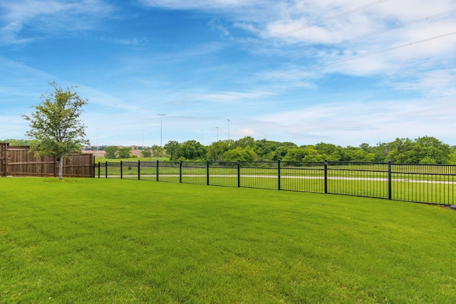 view of yard with a rural view