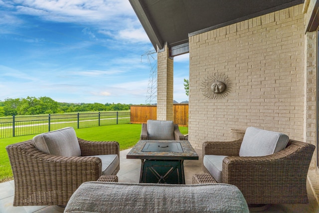 view of patio with an outdoor hangout area