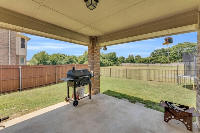 view of patio featuring grilling area