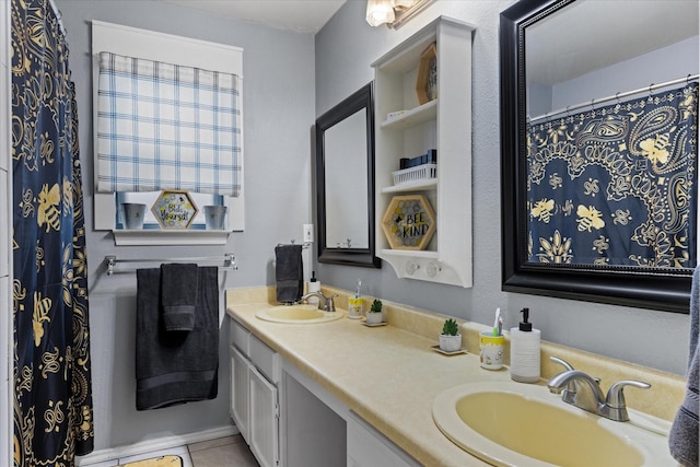 bathroom featuring vanity and tile patterned floors