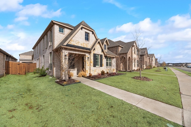 view of front of house with a front lawn