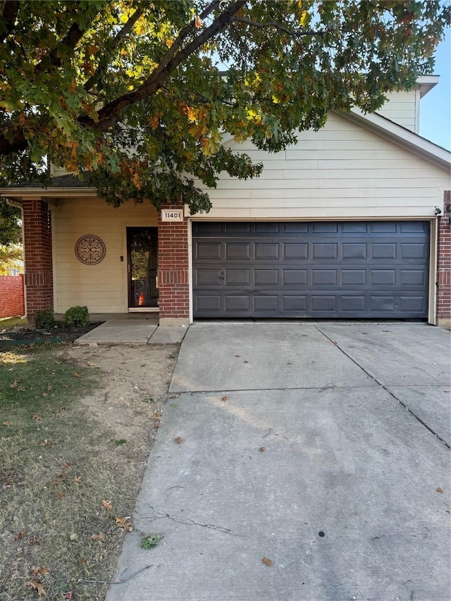 view of front of house with a garage