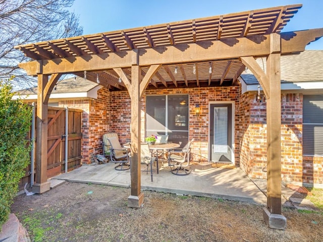 view of patio with a pergola