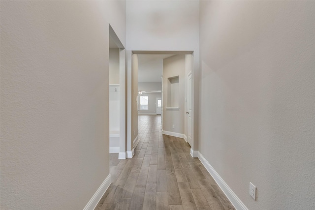 hall featuring light wood-type flooring