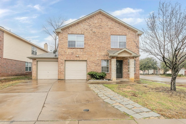 view of front property with a garage