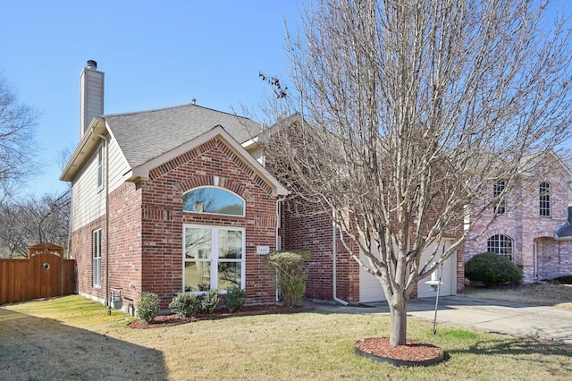 view of front property with a front lawn