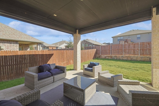 view of patio / terrace featuring an outdoor living space